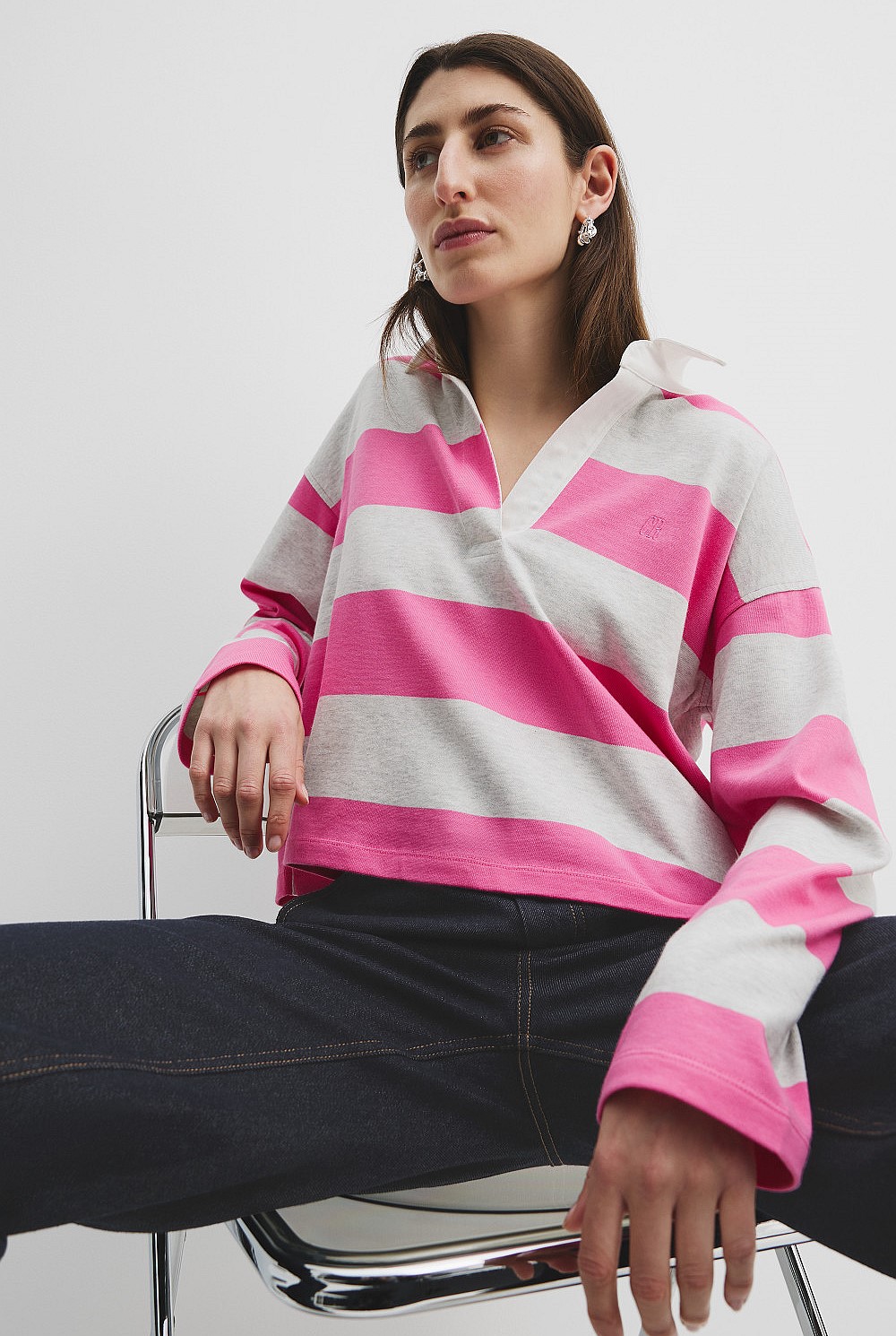 Australian Cotton Stripe Long Sleeve Rugby Top