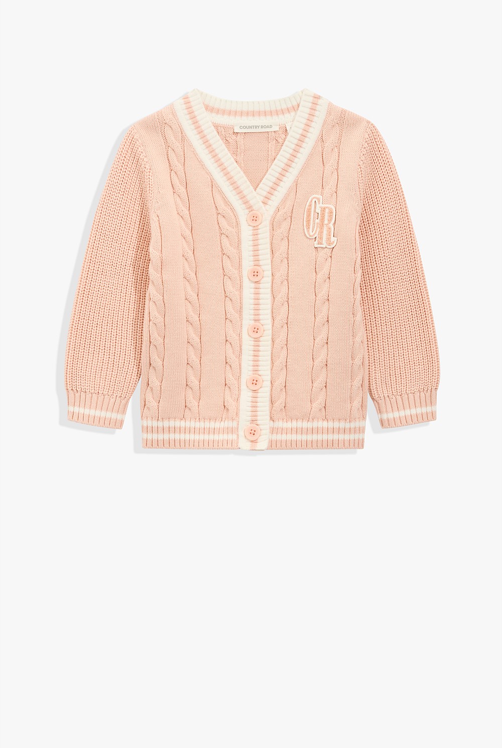 Organically Grown Cotton Varsity Cardigan