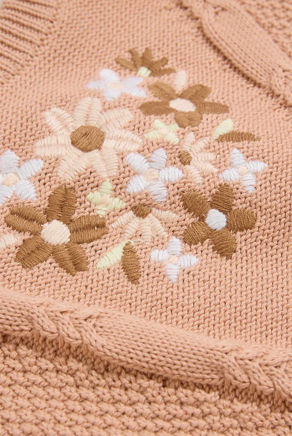 Organically Grown Cotton Embroidered Knit