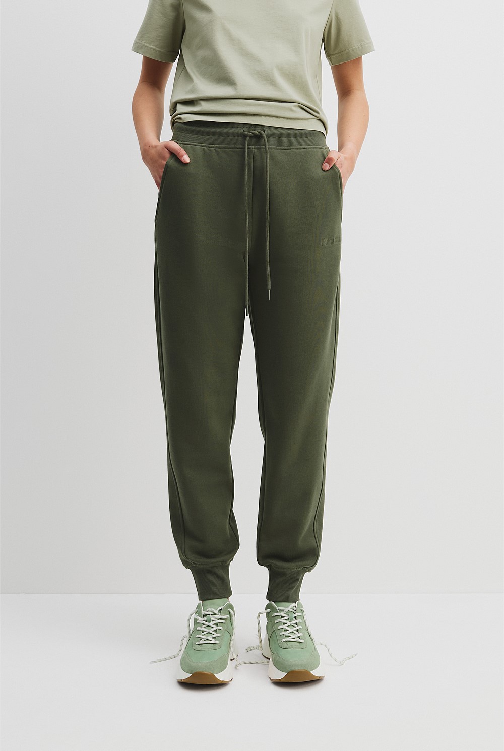 Australian Good Earth Cotton Rib Cuff Track Pant