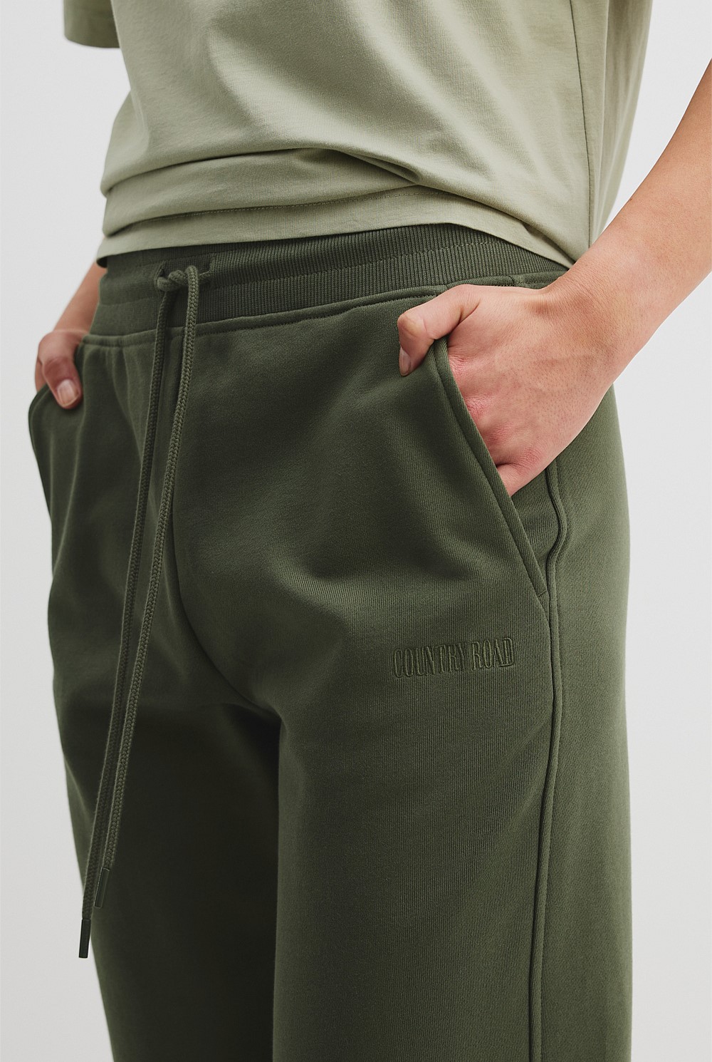 Australian Good Earth Cotton Rib Cuff Track Pant