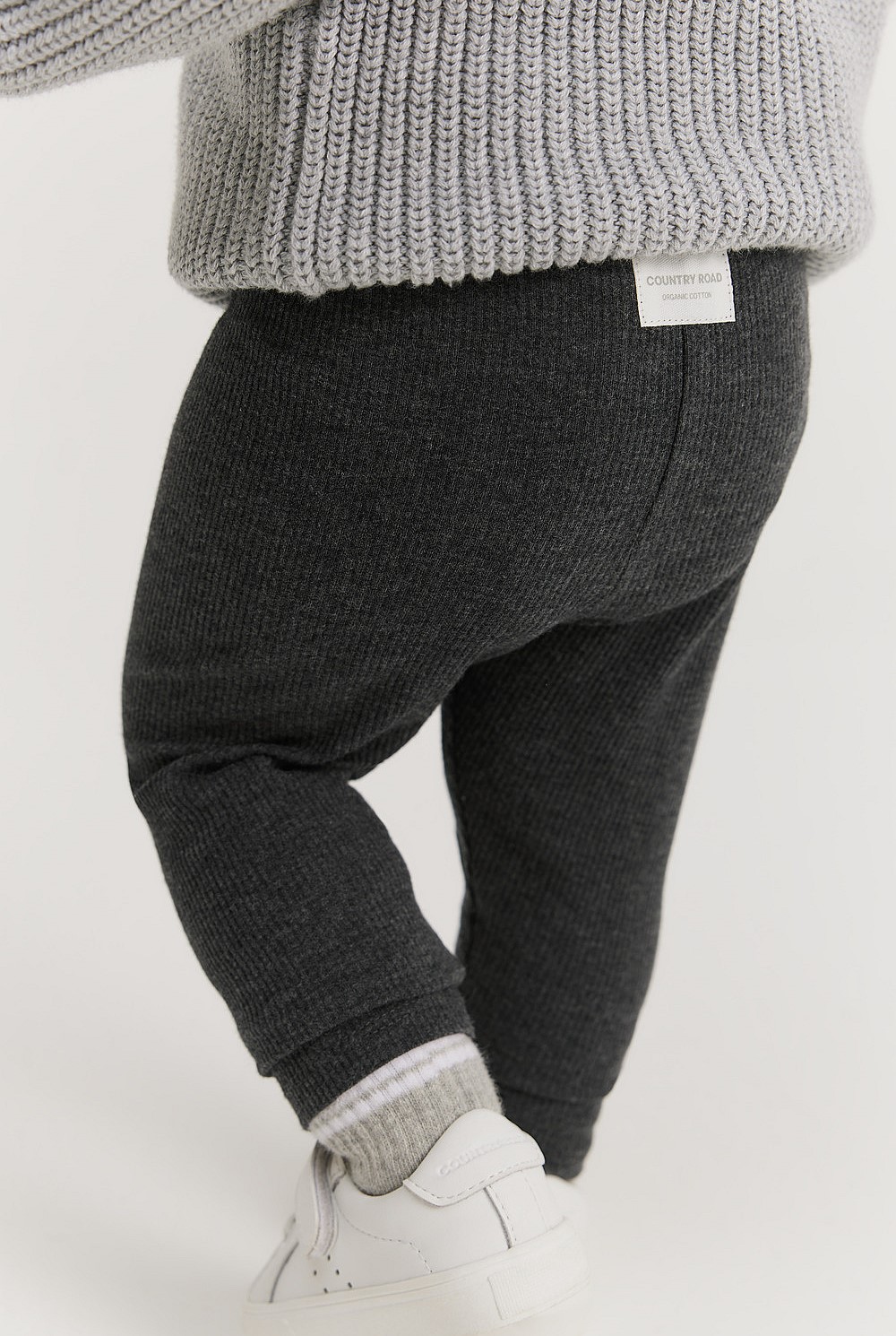 Organically Grown Cotton Blend Solid Rib Legging