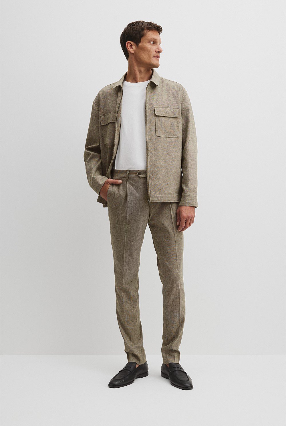 Textured Stretch Overshirt