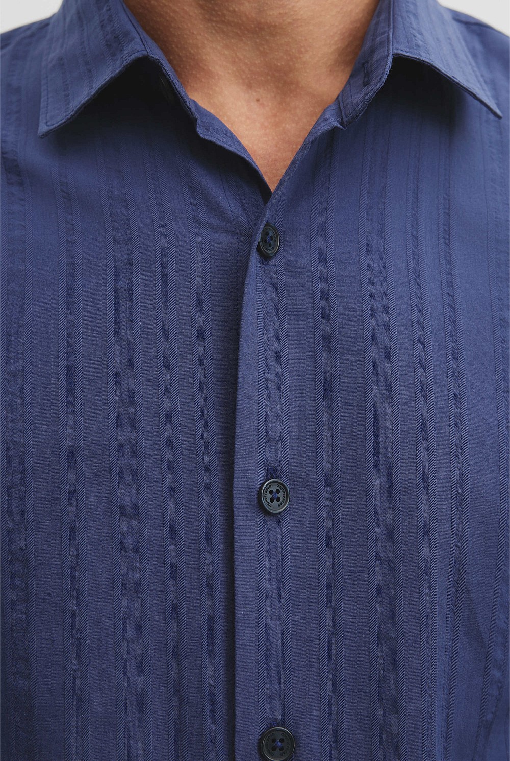 Relaxed Fit Textured Cotton Shirt