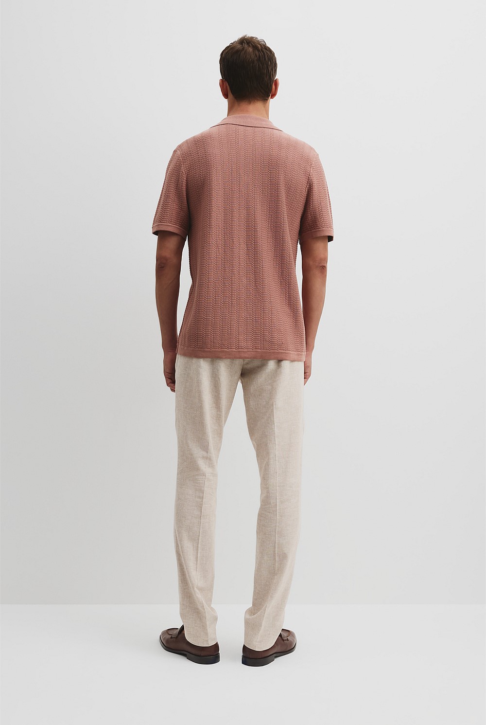 Cotton Silk Textured Knit Shirt