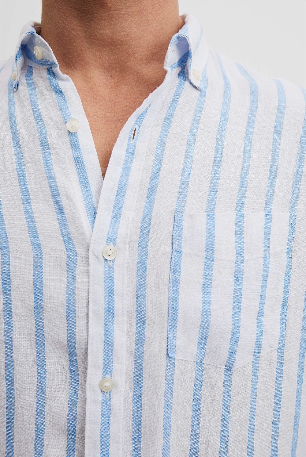 Regular Fit Organically Grown Linen Stripe Shirt