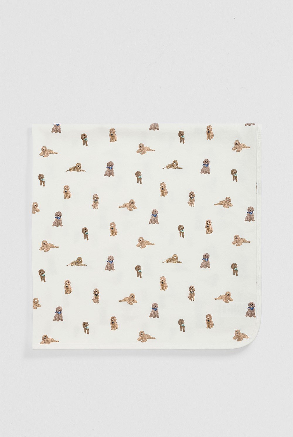 Organically Grown Cotton Puppy Print Blanket