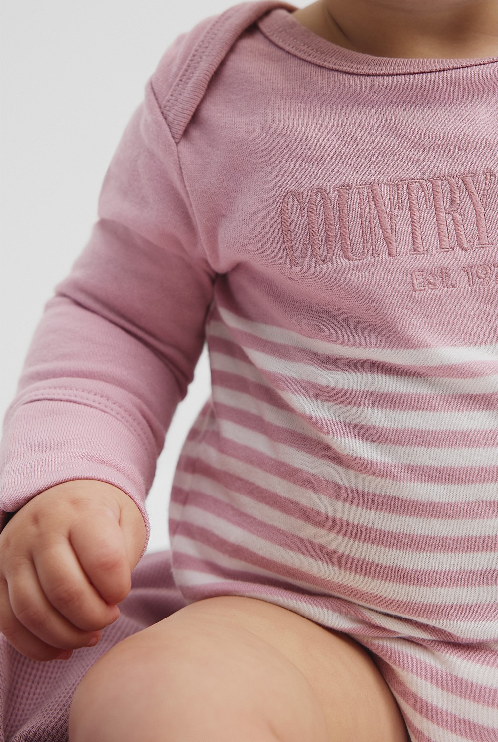 Organically Grown Cotton Stripe Long Sleeve Heritage Bodysuit