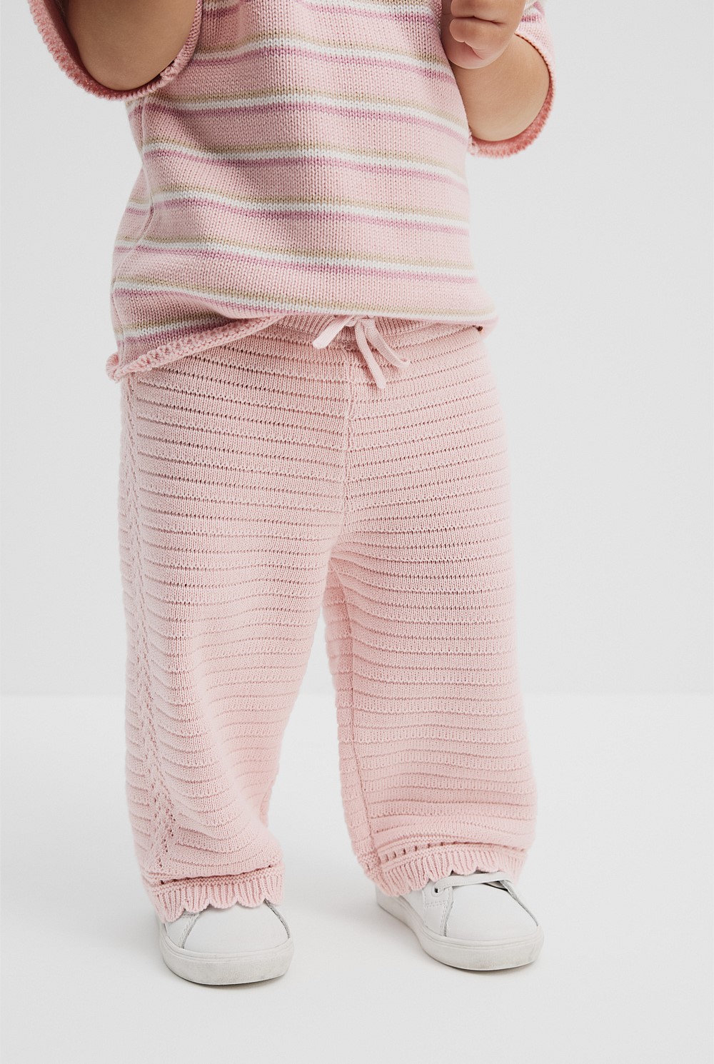 Organically Grown Cotton Pointelle Knit Pant