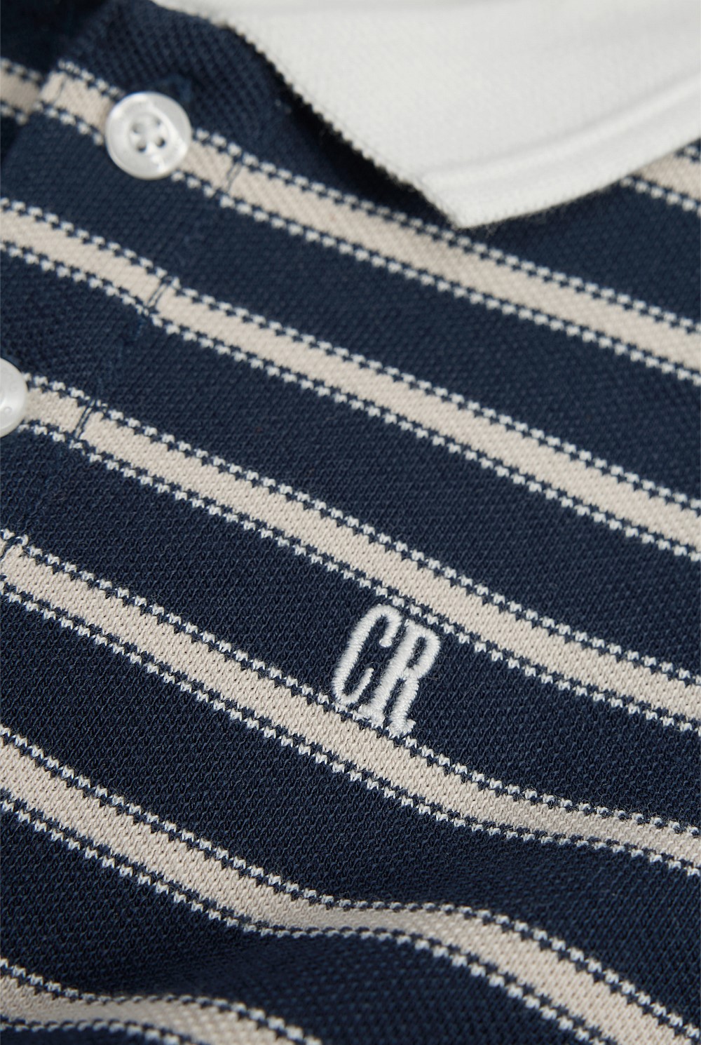 Organically Grown Cotton Stripe Polo Bodysuit