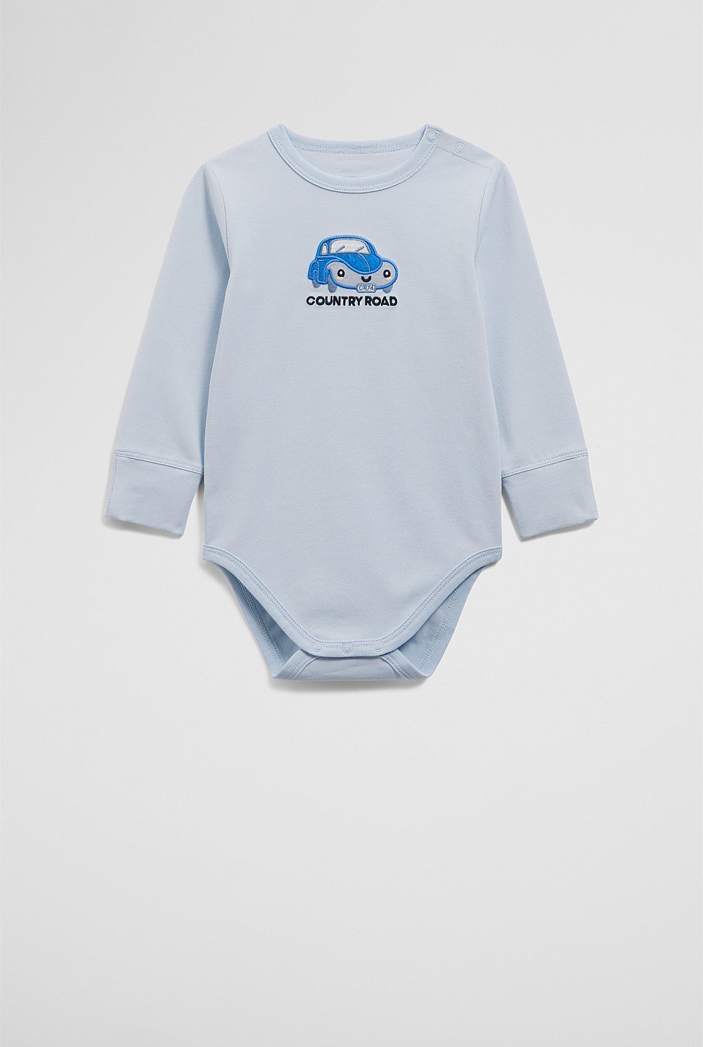 Organically Grown Cotton Car Long Sleeve Bodysuit