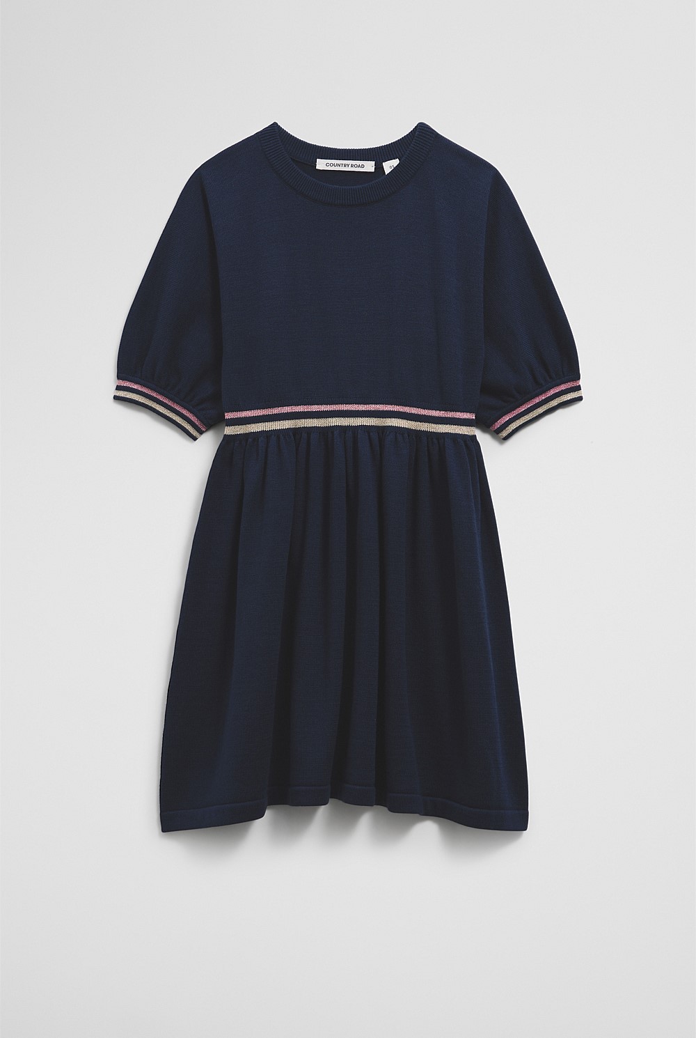 Organically Grown Cotton Pop Stripe Knit Dress