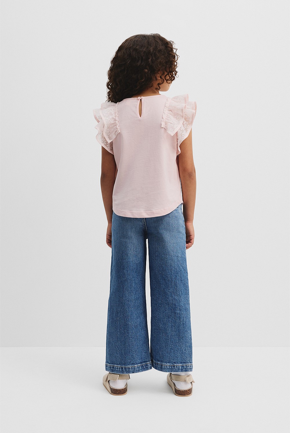 Organically Grown Cotton Frill Sleeve T-Shirt