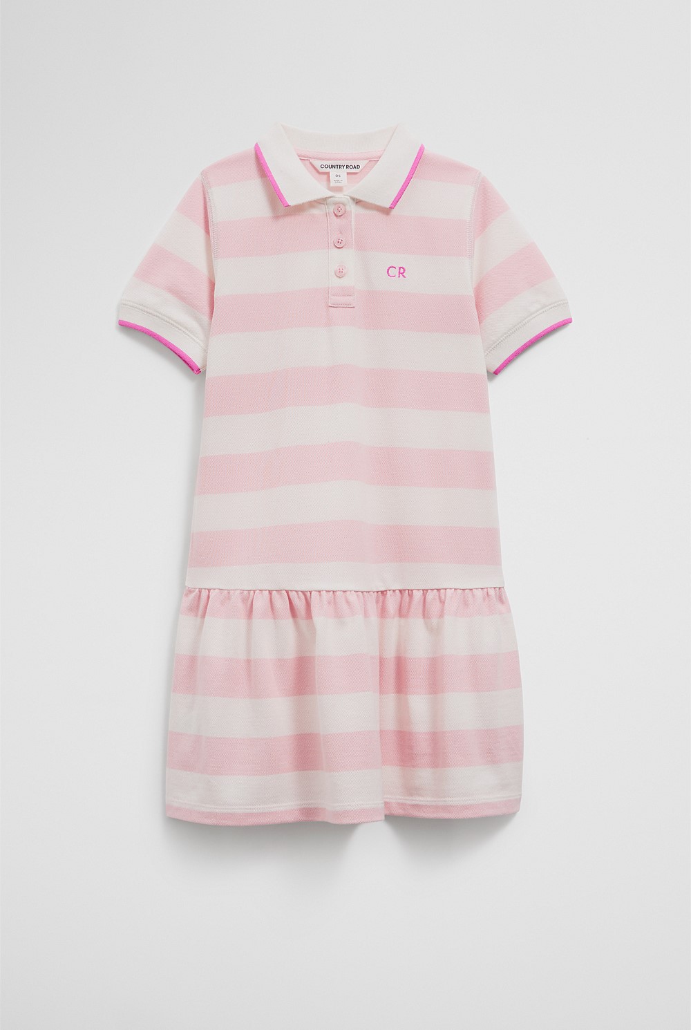 Organically Grown Cotton Stripe Polo T-Shirt Dress