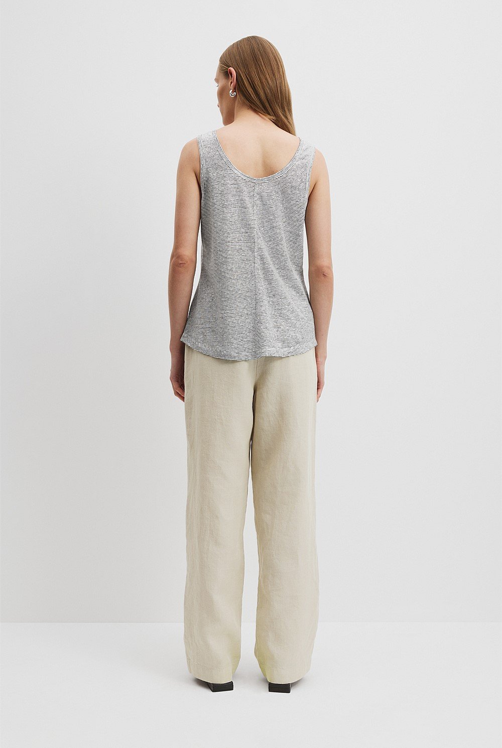 Stripe Linen Jersey Tank