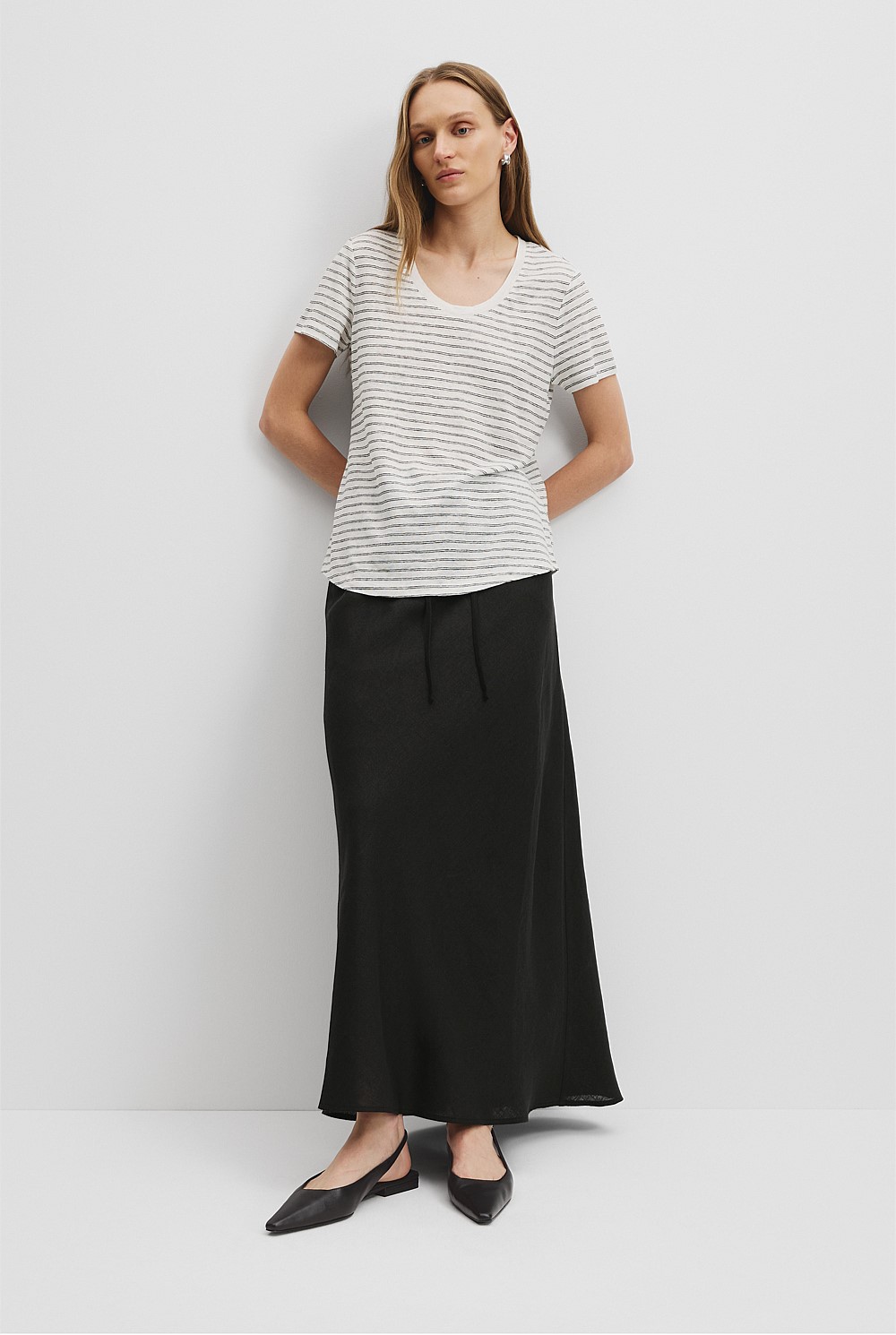 Stripe Linen Jersey T-Shirt