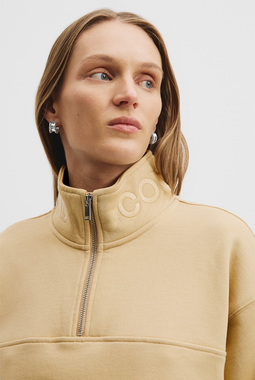 Australian Good Earth Cotton Zip Collar Sweat