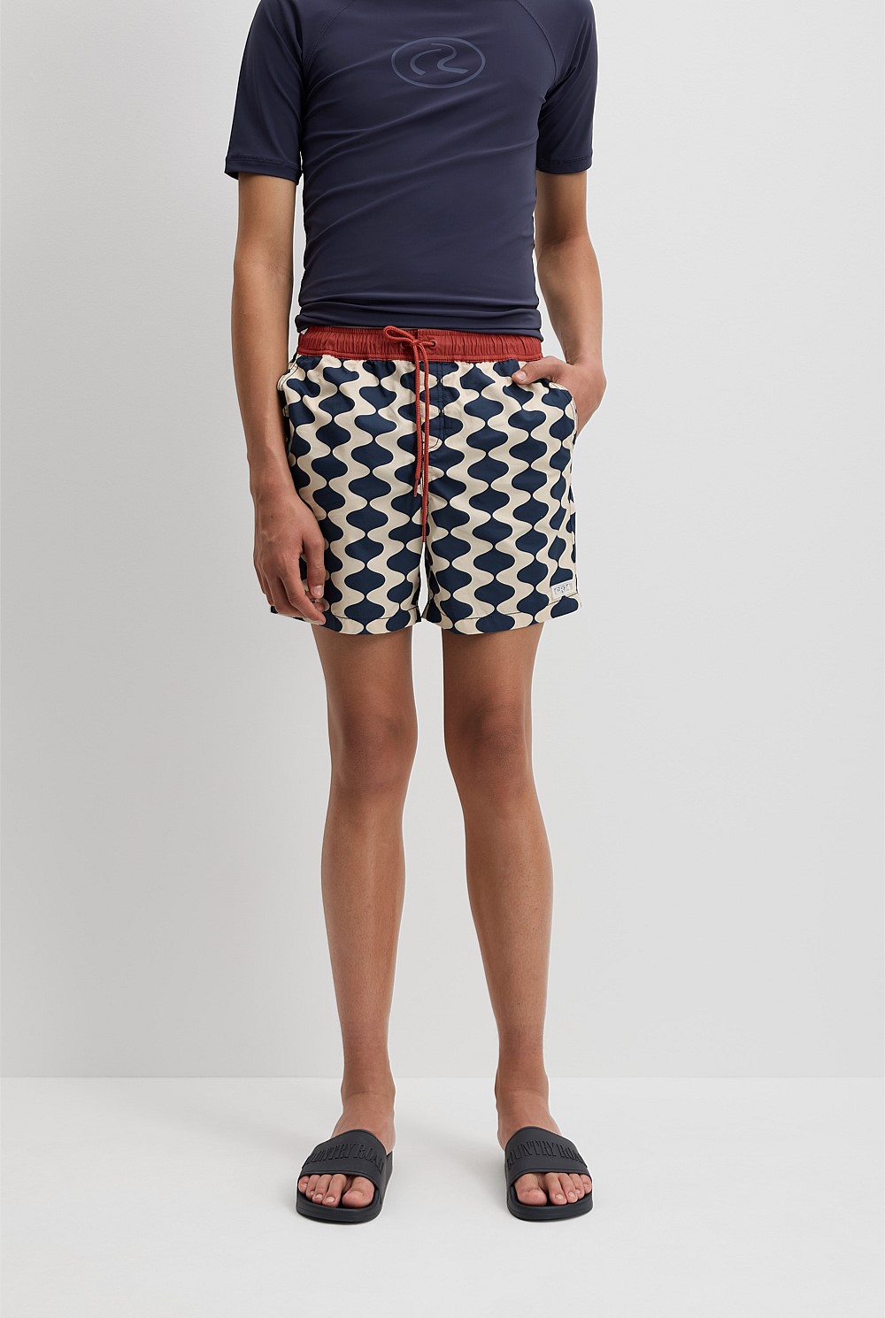 Teen Recycled Blend Wavy Stripe Board Short