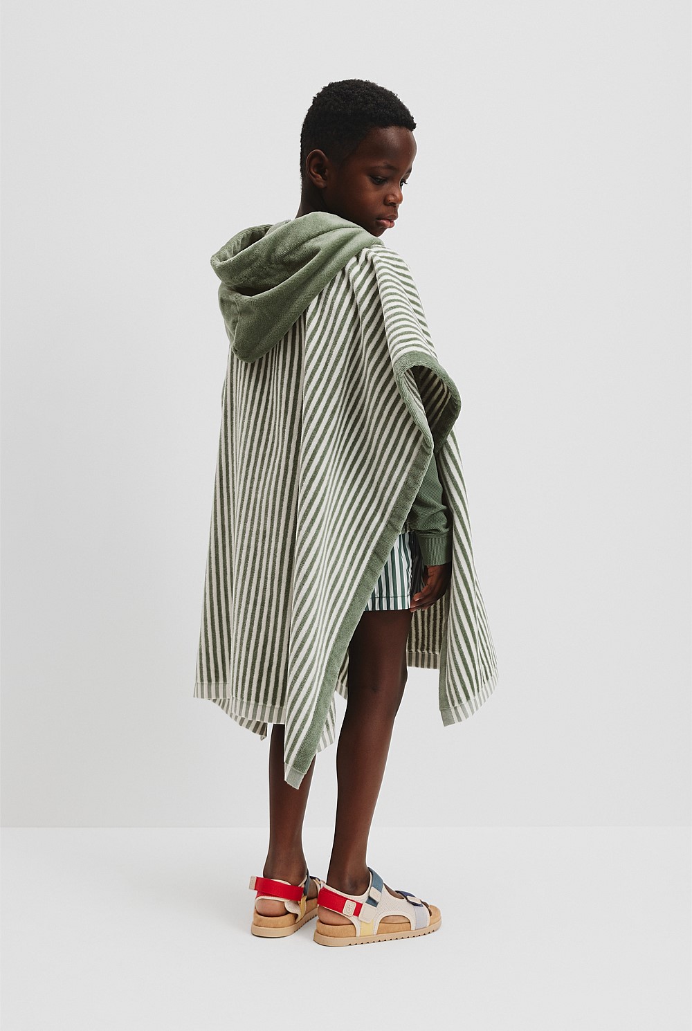 Verified Australian Cotton Logo Stripe Poncho