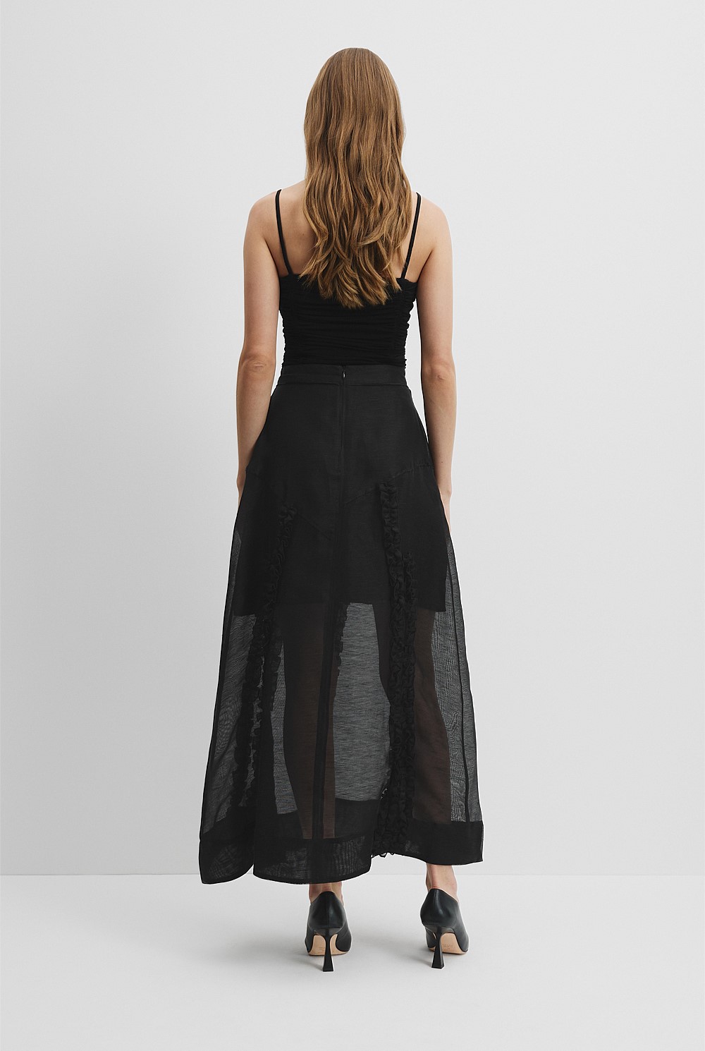 Ruffle Midi Skirt