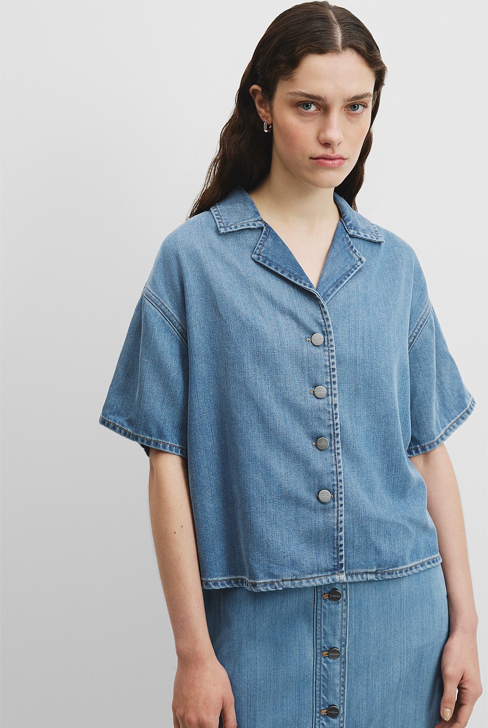 Soft Denim Short Sleeve Shirt