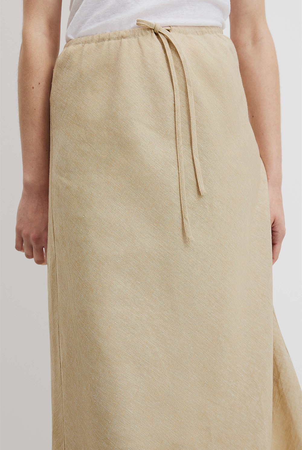 Organically Grown Linen Yarn Dyed Bias Skirt