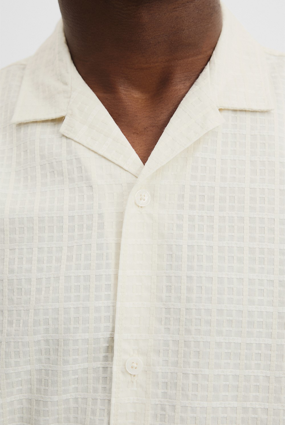 Short Sleeve Jacquard Woven Shirt