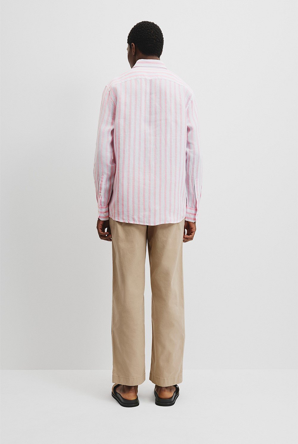 Tailored Fit Organically Grown Linen Stripe Shirt