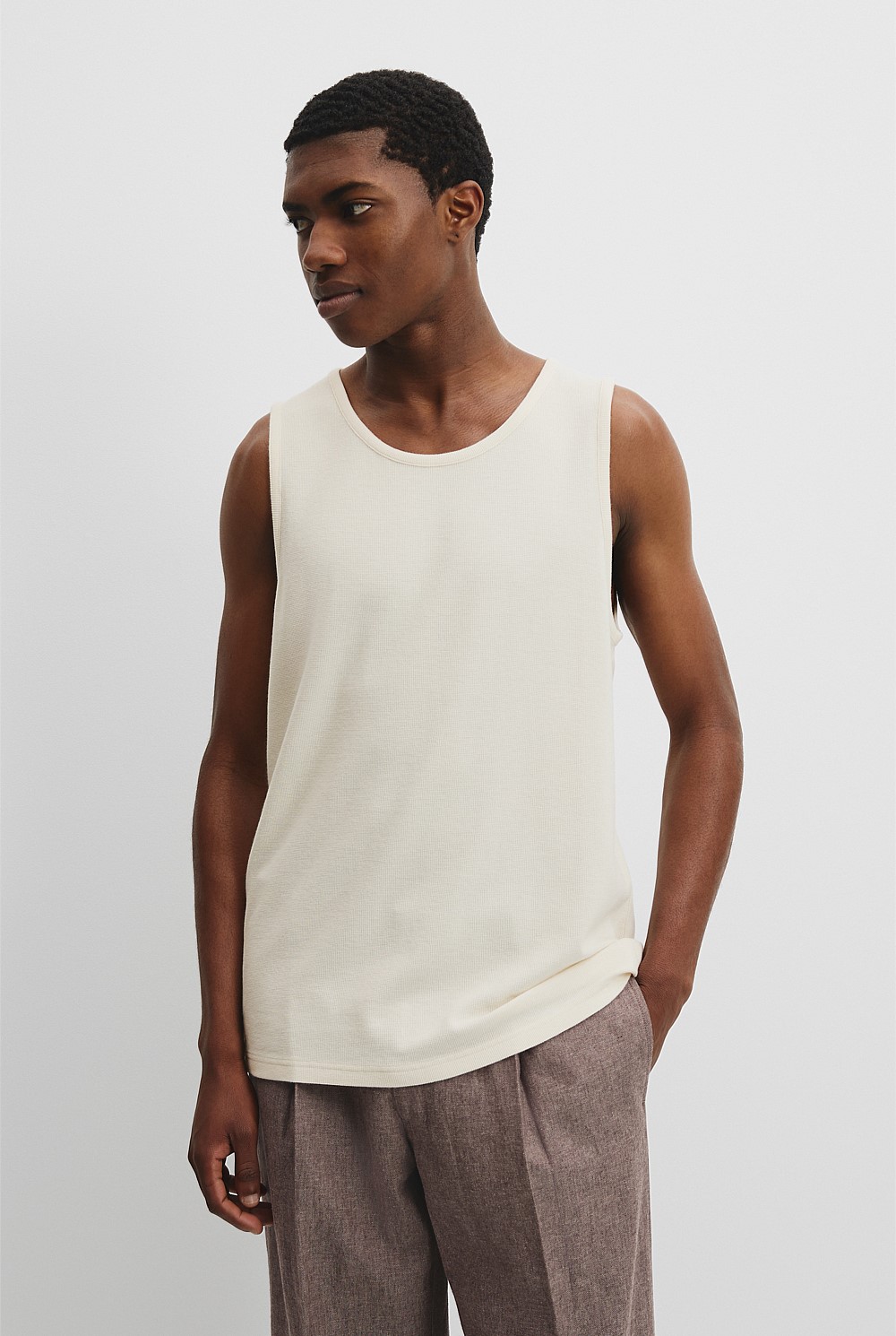 Cotton Blend Textured Tank