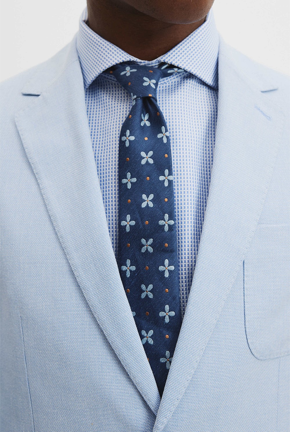 Linen Silk Flower Tie