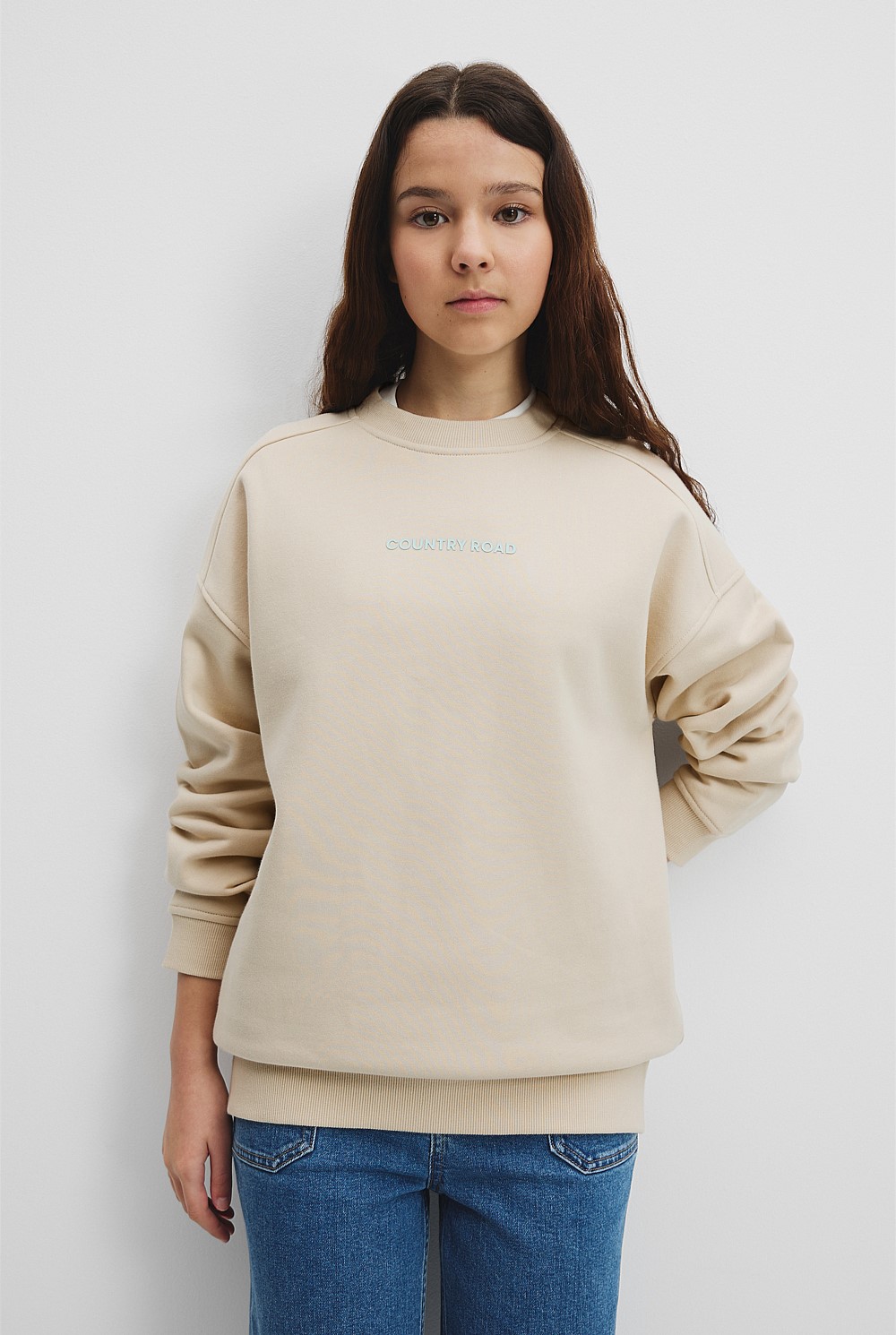 Teen Recycled Cotton Blend Longline Logo Sweat