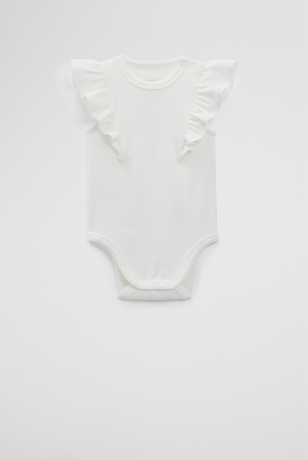 Organically Grown Cotton Rib Frill Bodysuit