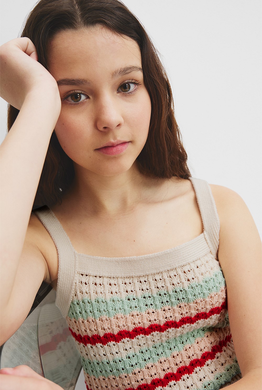 Teen Organically Grown Cotton Knit Stripe Tank