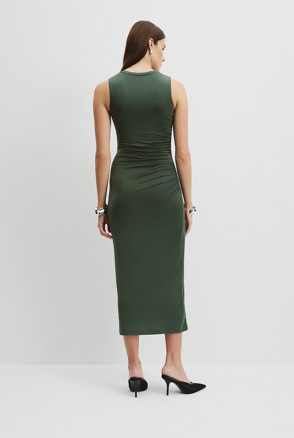 Cupro Jersey Racerback Dress