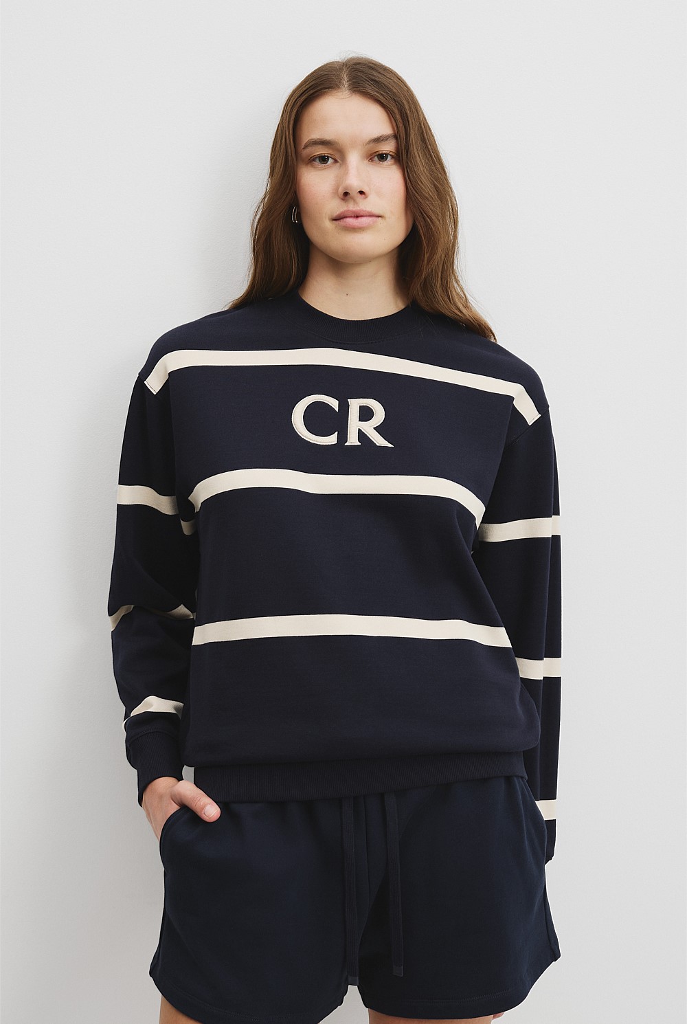 Australian Cotton CR Logo Stripe Sweat