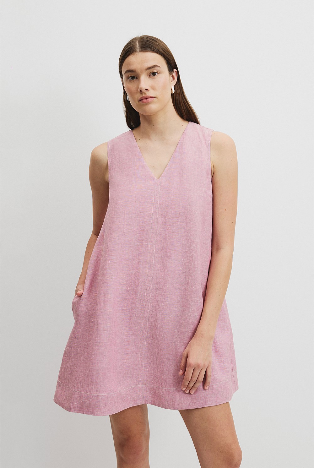 Organically Grown Linen A-Line Mini Dress