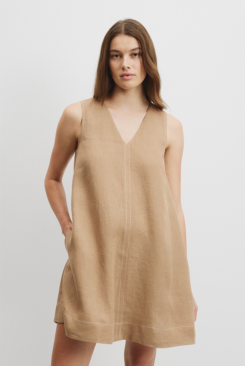 Organically Grown Linen A-Line Mini Dress