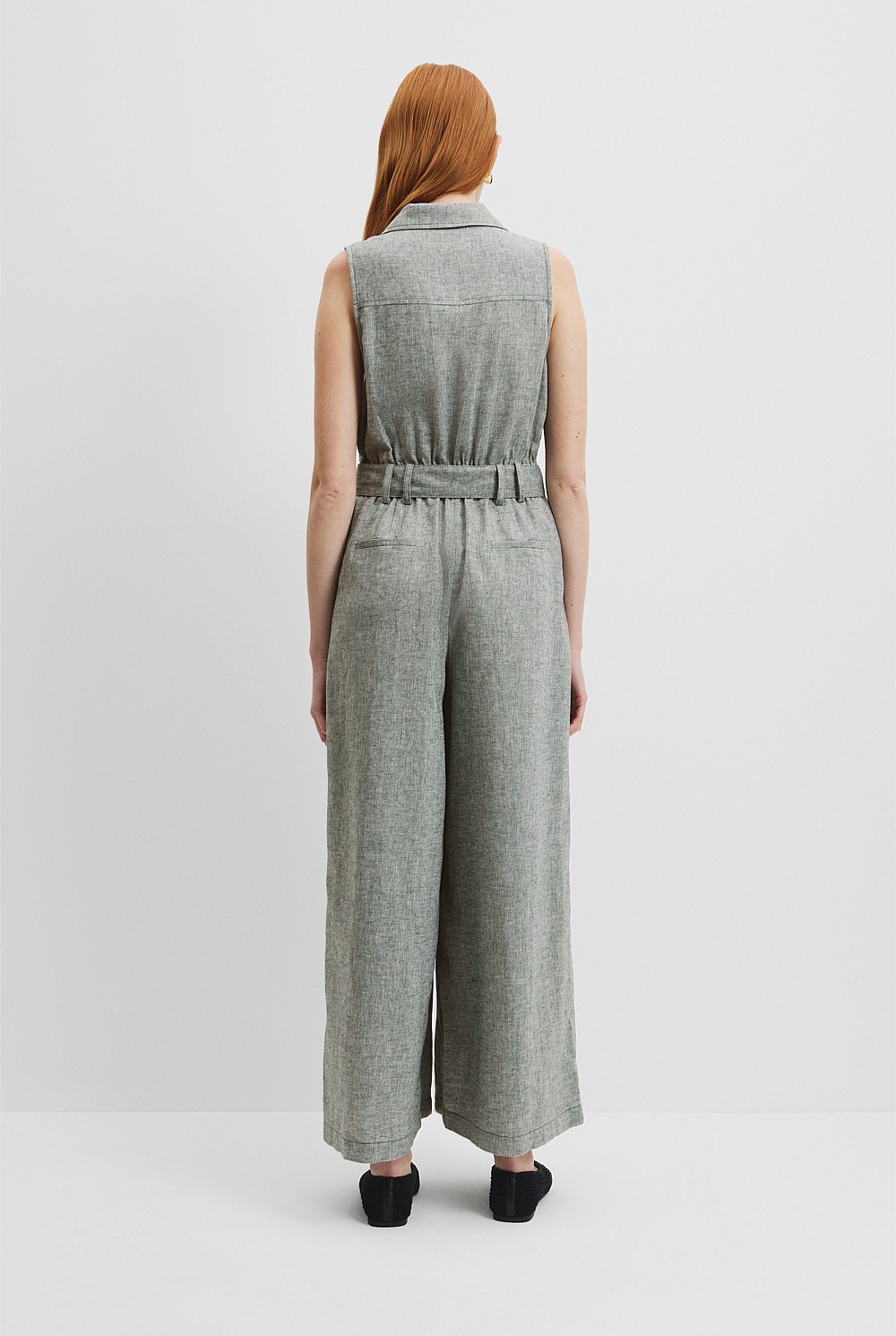 Organically Grown Linen Wide Leg Jumpsuit