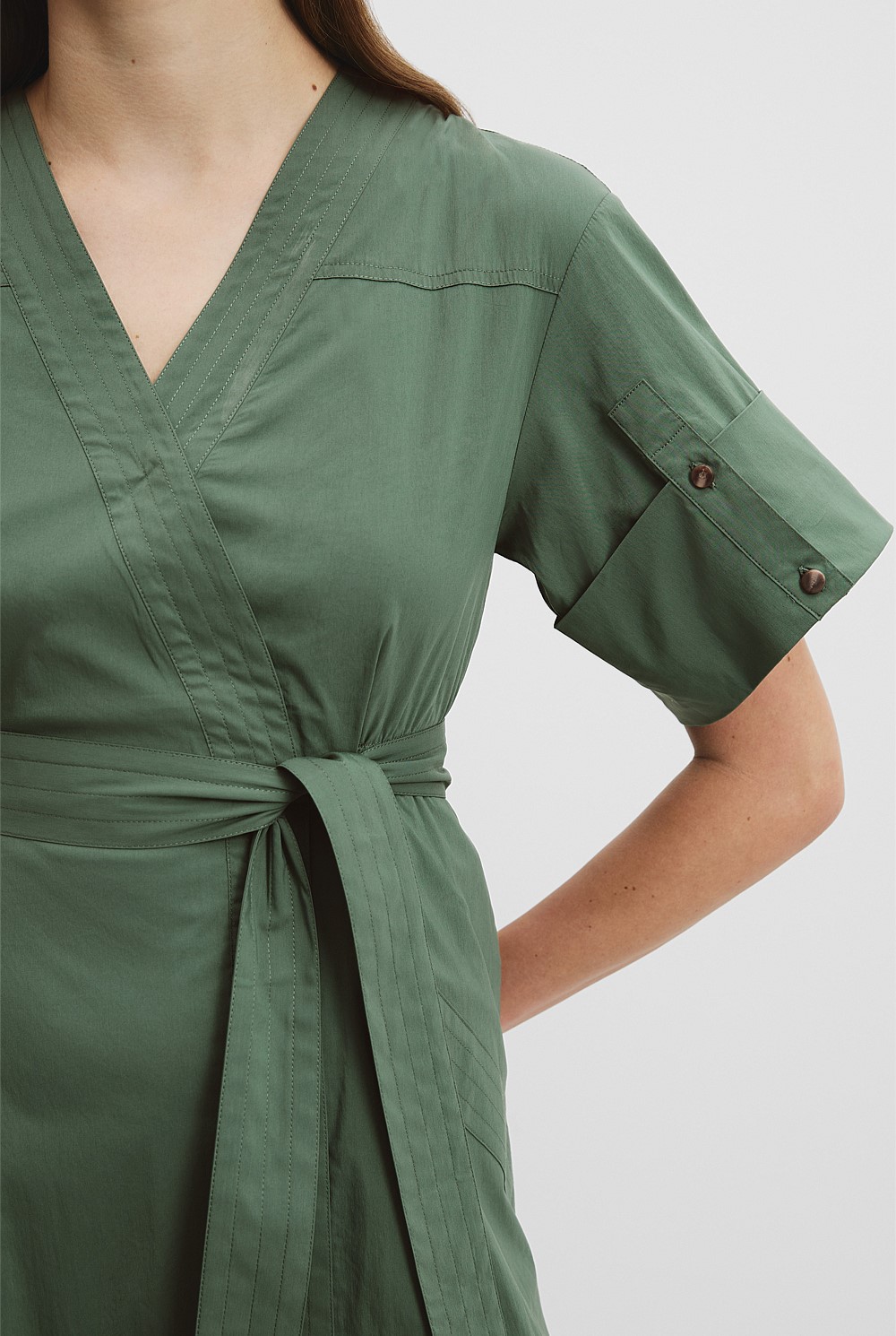 Utility Shirt Midi Dress