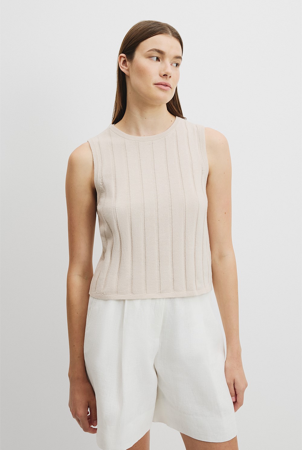 Organically Grown Cotton Linen Tank