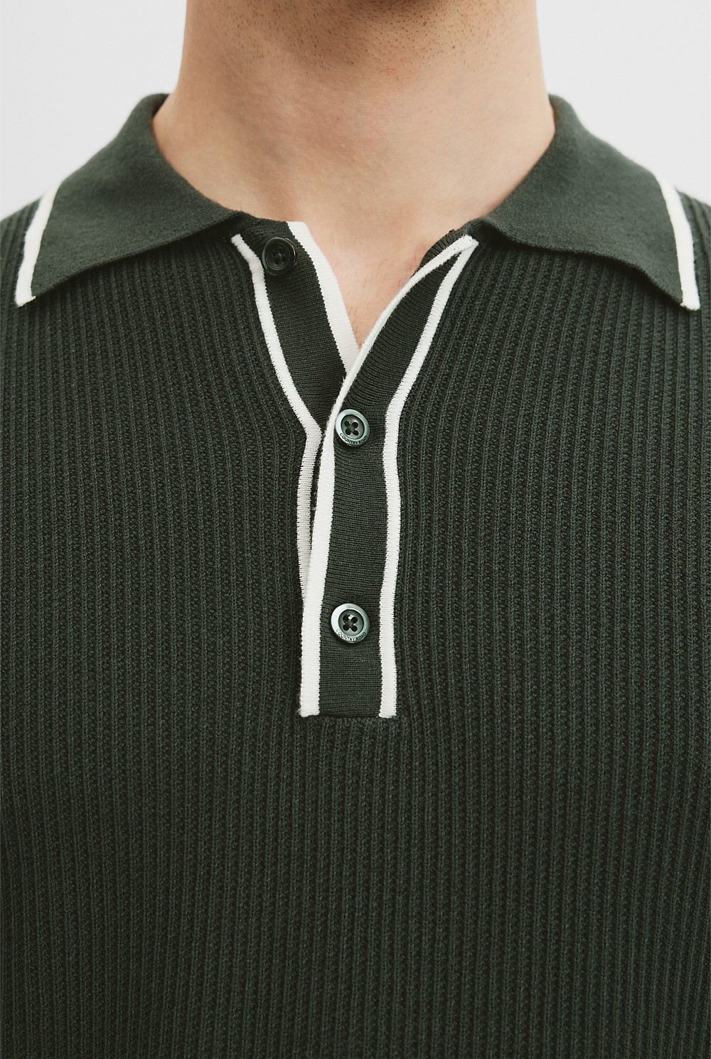 Australian Cotton Blend Tipped Knit Polo