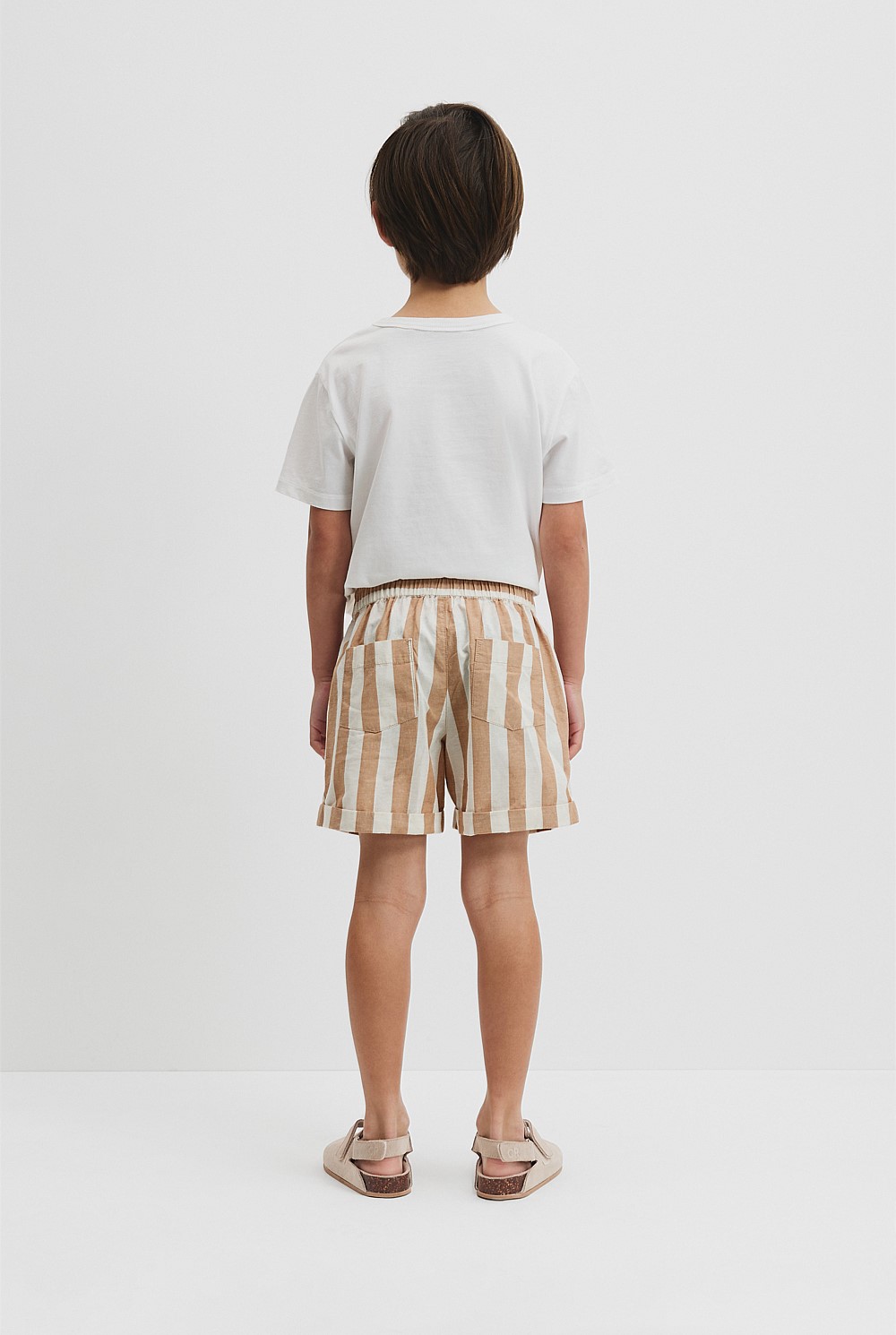 Organically Grown Cotton Blend Stripe Pull-On Short