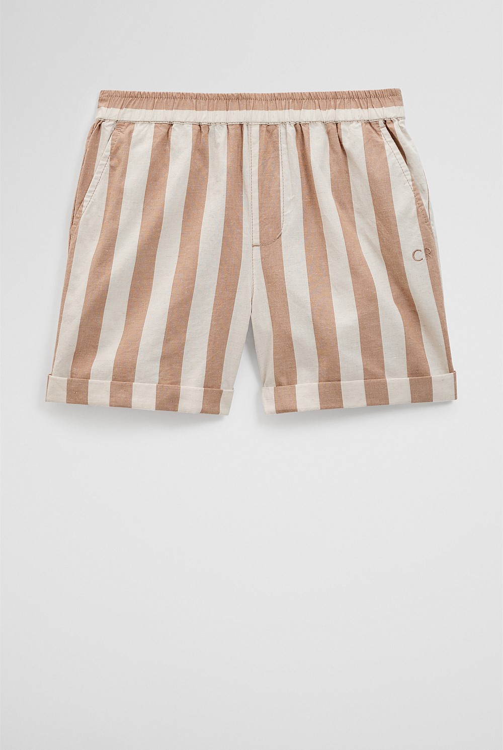 Organically Grown Cotton Blend Stripe Pull-On Short