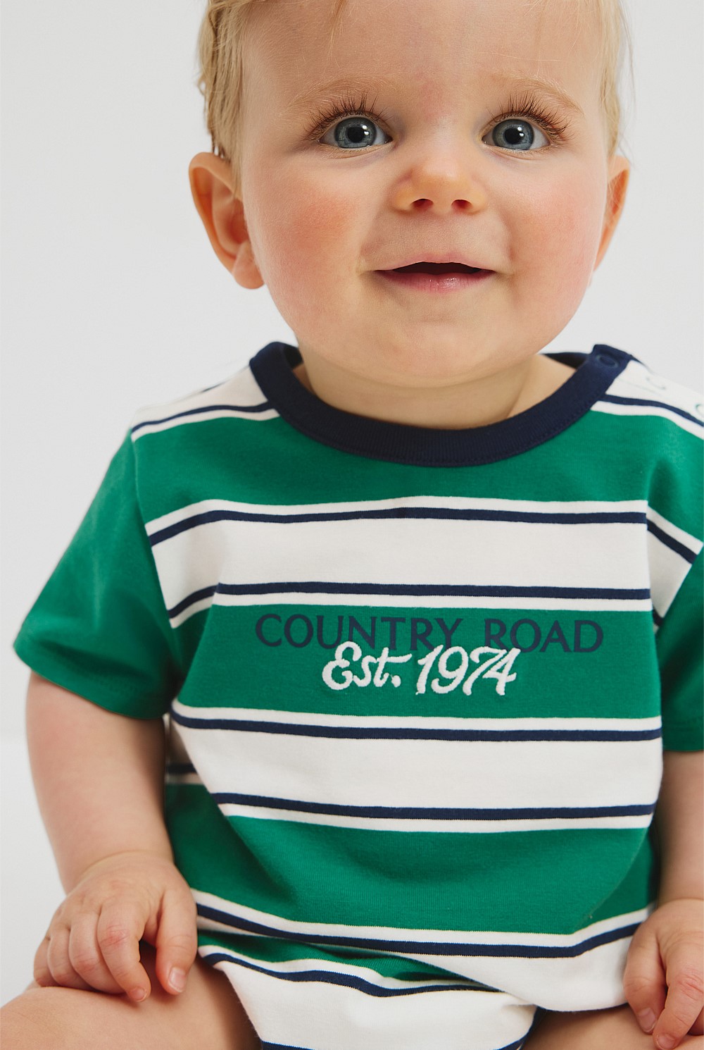 Organically Grown Cotton CR Est. 1974 Stripe Bodysuit