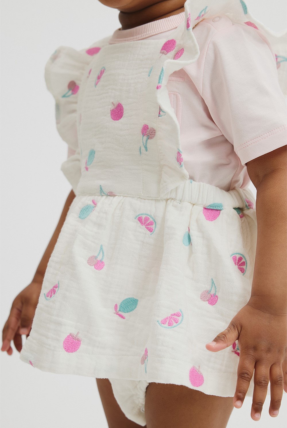 Organically Grown Cotton Fruit Frill Romper