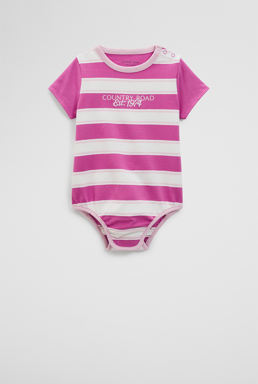 Organically Grown Cotton CR Est. 1974 Stripe Bodysuit