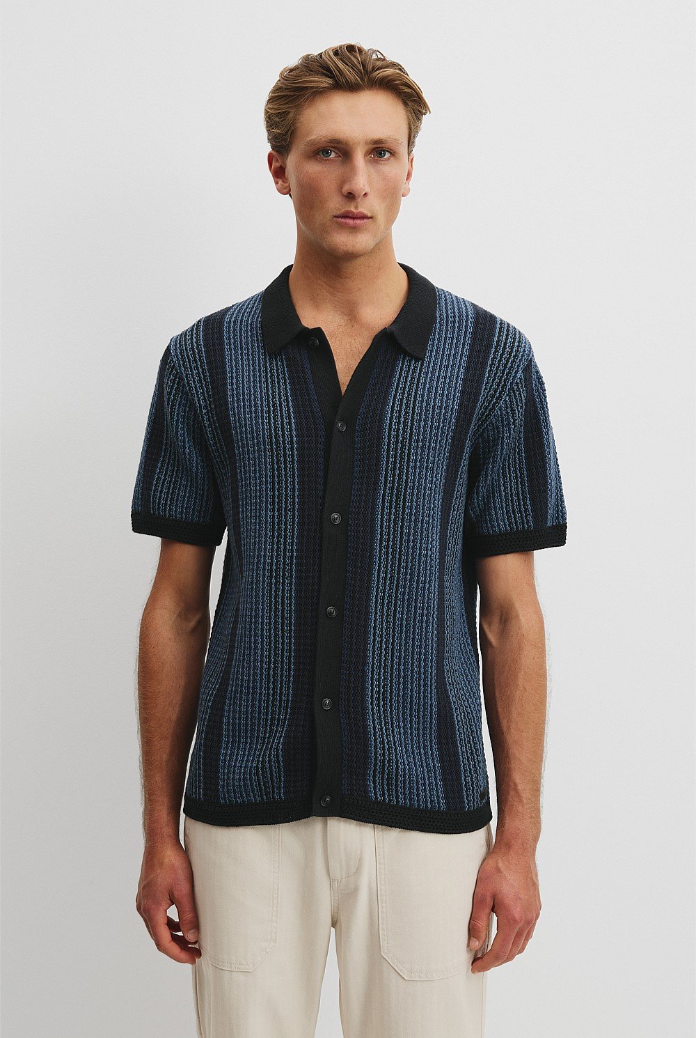 Australian Cotton Stripe Knit Shirt