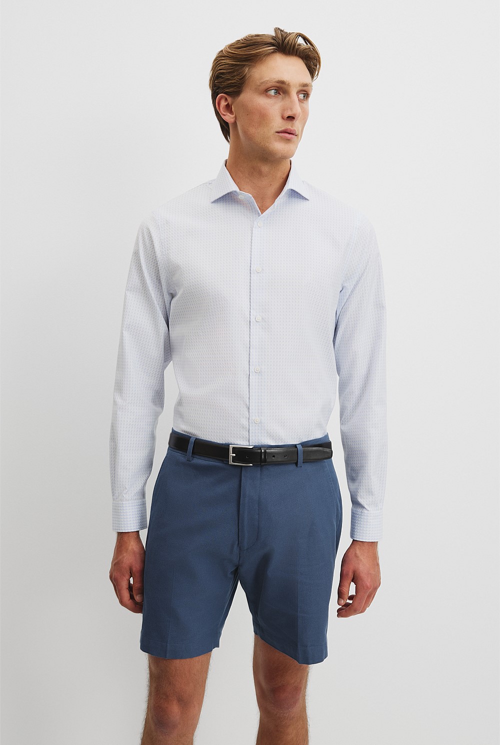 Regular Fit Jacquard Travel Shirt