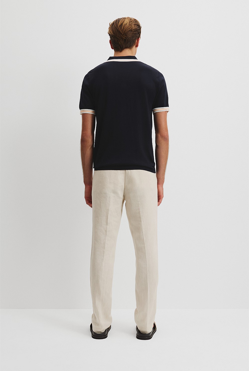 Cotton Silk Tipped Zip Knit Polo