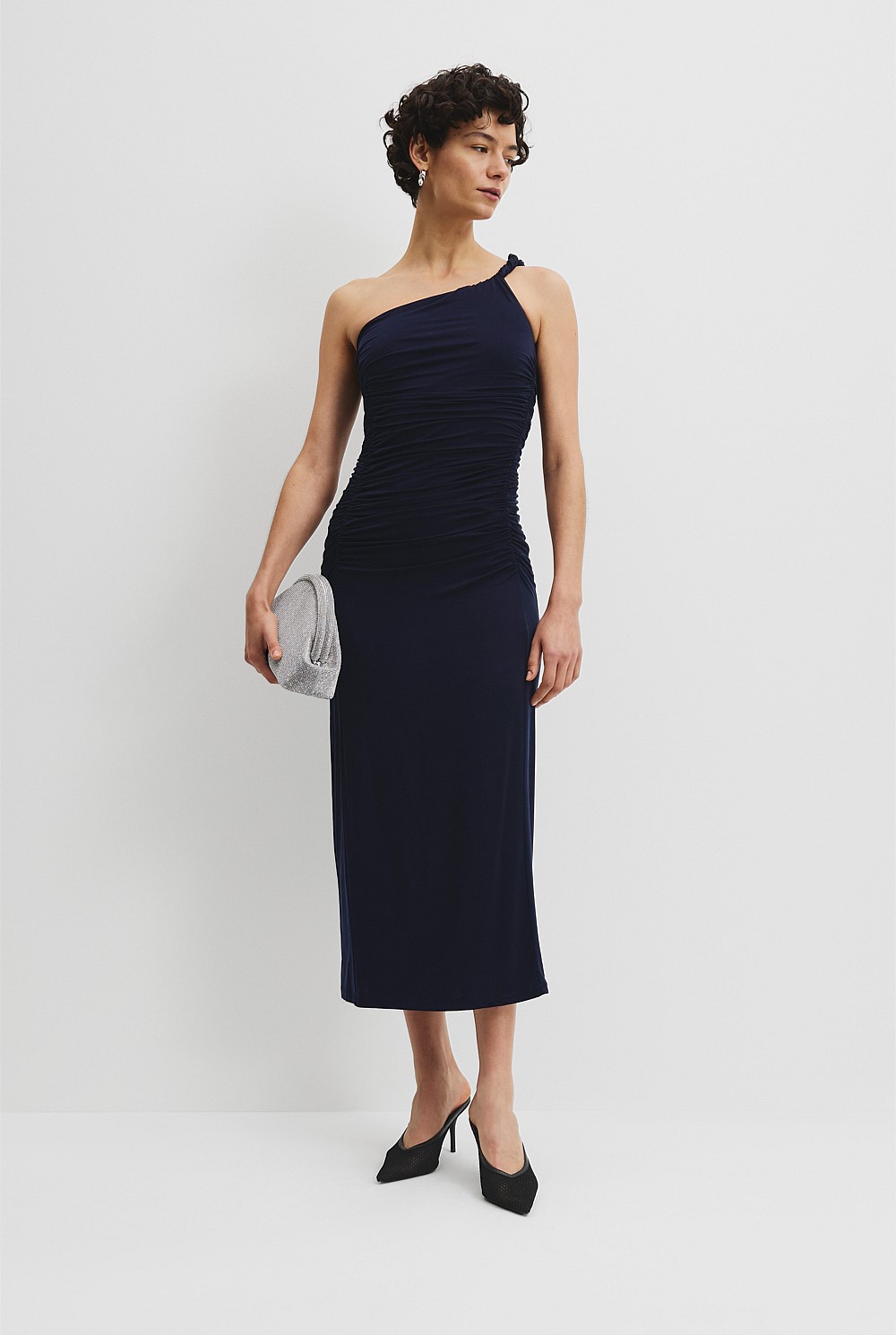 Cupro One Shoulder Dress